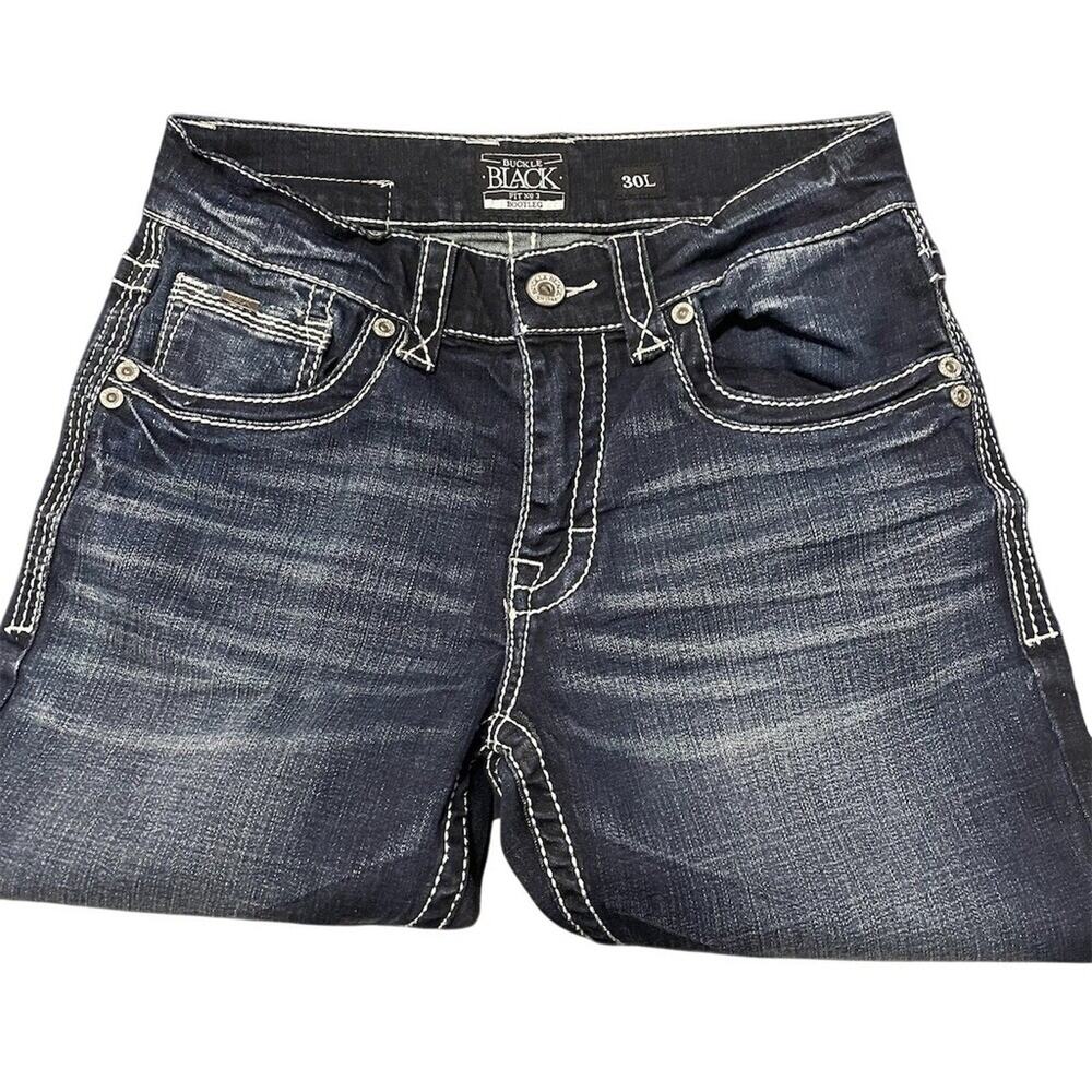 Buckle Black Jeans Mens 30W x 33L Blue Dark Wash Bootcut Stretch #Denim #Jeans - Picture 8 of 12